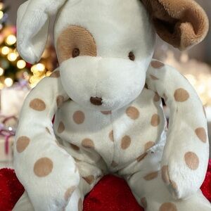 NWT Bunnies by the Bay Plush Stuffed Skipit Puppy Dog, Polka Dot Ivory Cream